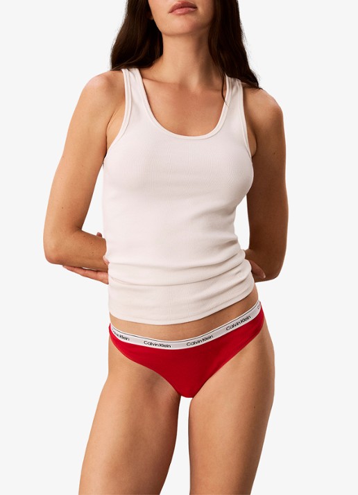 Calvin Klein Modern string met logoband - detail goji berry-vtw
