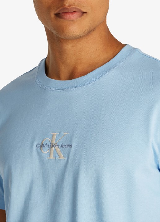 Calvin Klein MONOLOGO COTTON T-SHIRT - detail 4 blauw