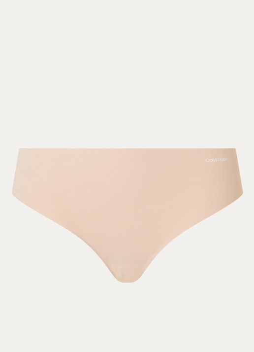 Calvin Klein Naadloze string - voorkant 5 donkerbeige