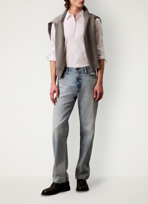 Calvin Klein Overhemd met logoborduring - voorkant 7 gebroken wit