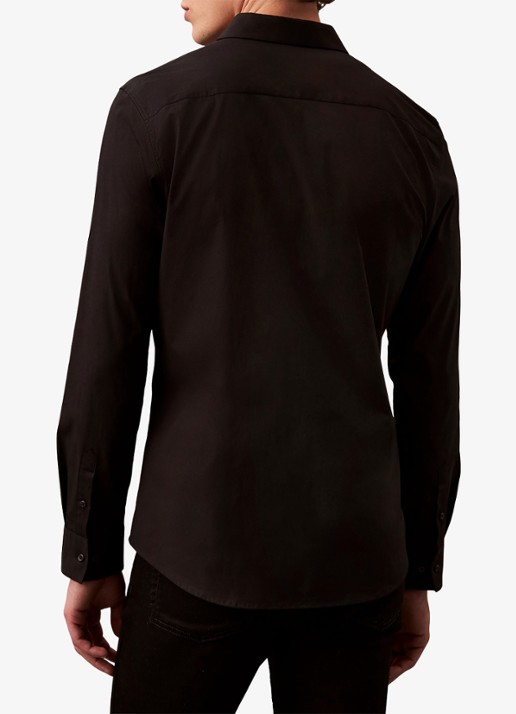 Calvin Klein Overhemd met logoborduring - achterkant 3 zwart