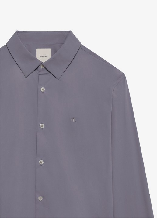 Calvin Klein Overhemd met logoborduring - detail quicksilver-8rd