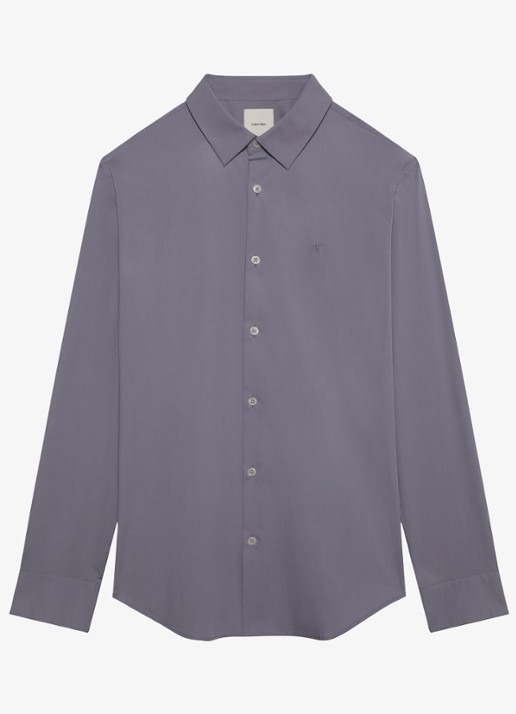 Calvin Klein Overhemd met logoborduring - voorkant 3 quicksilver-8rd