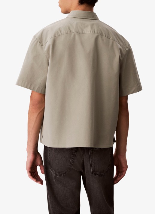 Calvin Klein Overhemd met logoborduring - achterkant 3 lindegroen