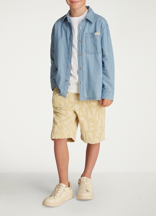 Calvin Klein Overhemd van chambray  - voorkant 3 denim