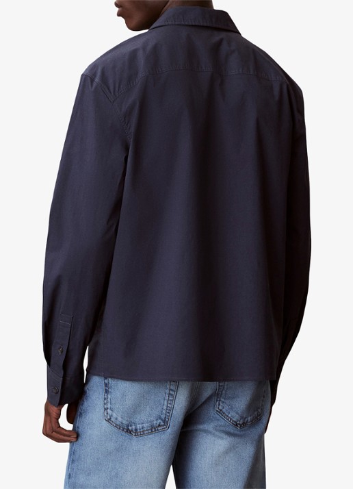 Calvin Klein Overshirt met borstzakken - achterkant 5 donkerblauw