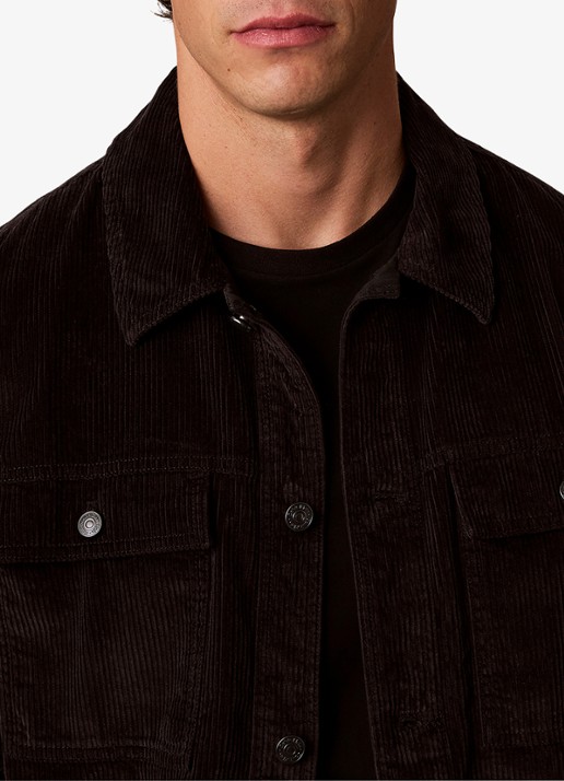 Calvin Klein Overshirt van corduroy met borstzakken - detail 2 zwart