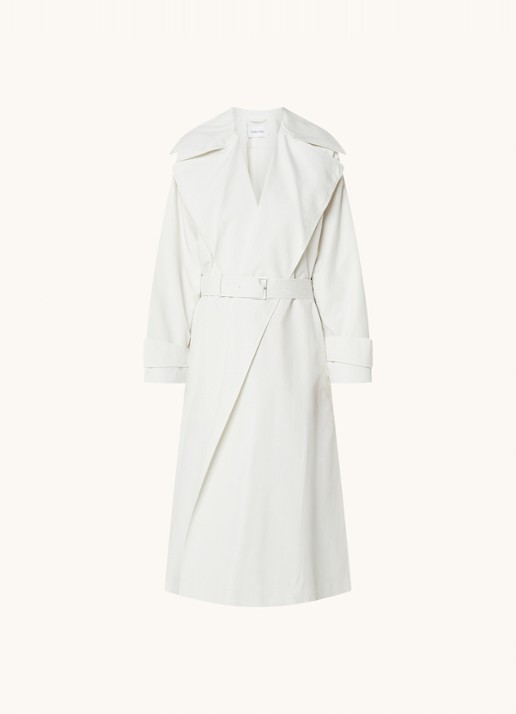 Calvin Klein Oversized trenchcoat met steekzakken - voorkant 3 gebroken wit