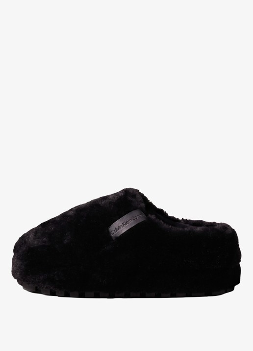 Calvin Klein Pantoffel met logo - voorkant zwart