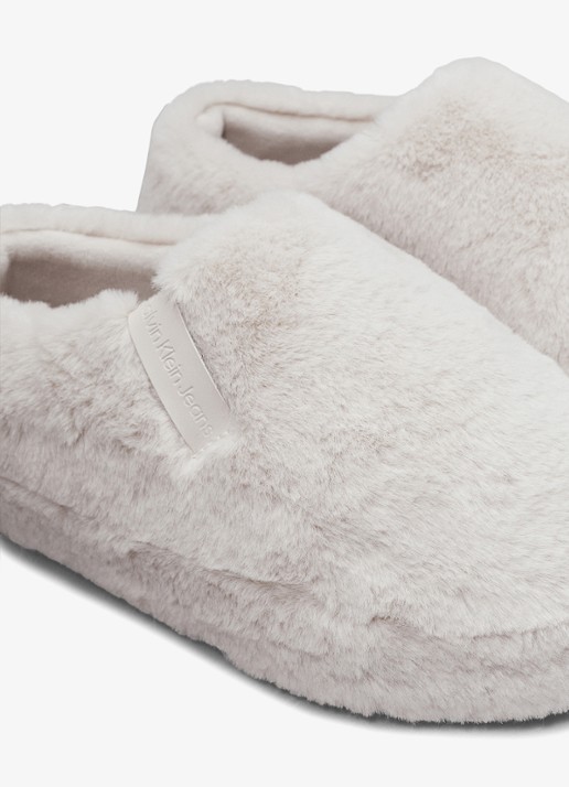 Calvin Klein Pantoffel met logo - detail 4 wit