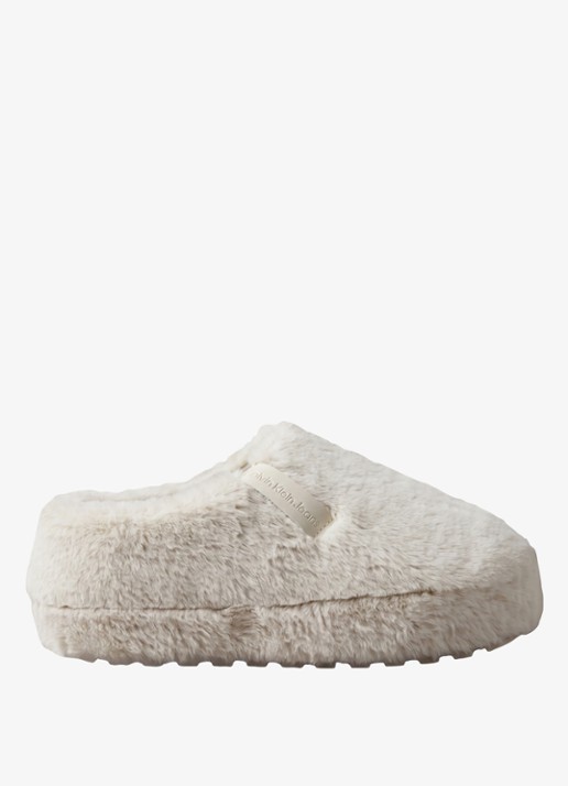 Calvin Klein Pantoffel met logo - voorkant 6 wit