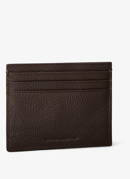 Calvin Klein Pasjeshouder van leer met logo - achterkant 3 donkerbruin