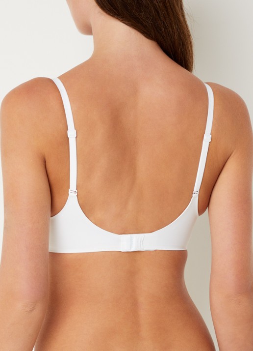 Calvin Klein Perfectly Fit beugelloze plunge T-shirt bh - achterkant gebroken wit