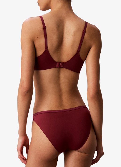 Calvin Klein Perfectly Fit beugelloze plunge T-shirt bh - achterkant 7 established red-4gj