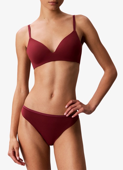 Calvin Klein Perfectly Fit beugelloze plunge T-shirt bh - detail established red-4gj
