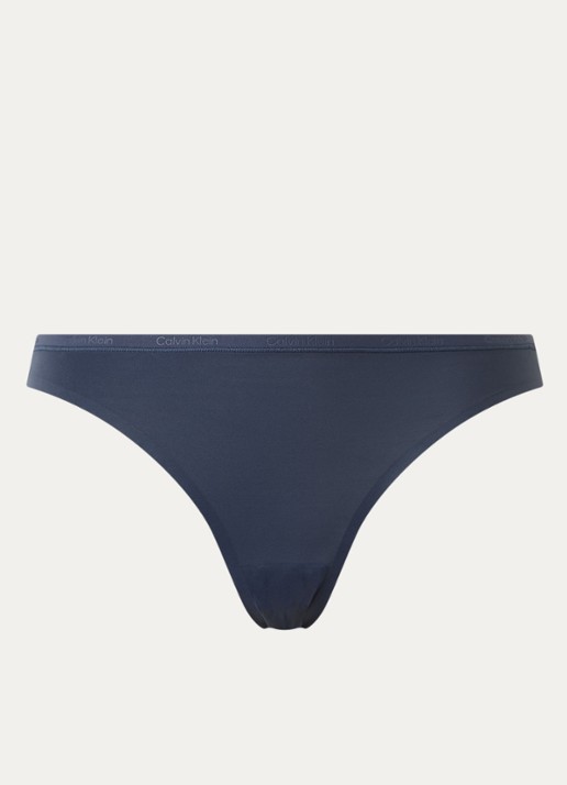 Calvin Klein Perfectly fit slip met logoband - voorkant 2 donkerblauw