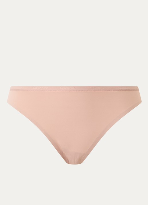 Calvin Klein Perfectly fit slip met logoband - voorkant 3 cedar-7ns / beige