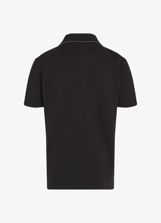 Calvin Klein Polo met logoprint - detail zwart