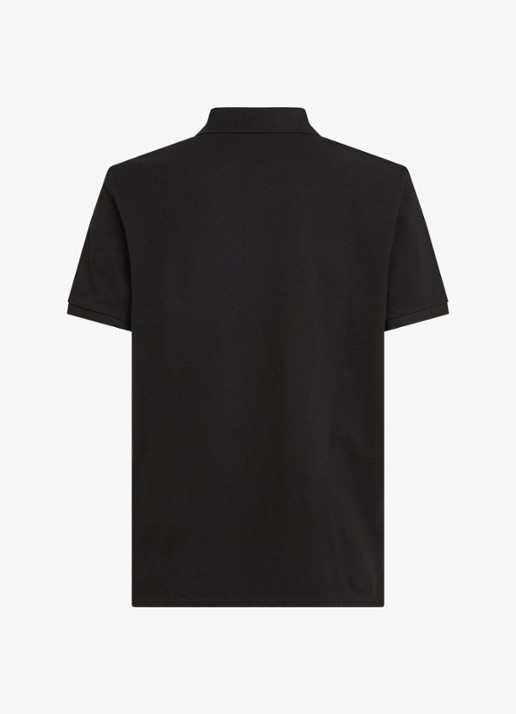 Calvin Klein Polo van piqué katoen met logoborduring - detail 7 zwart