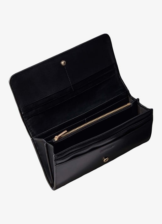 Calvin Klein Portemonnee van leer met logo - detail 2 zwart