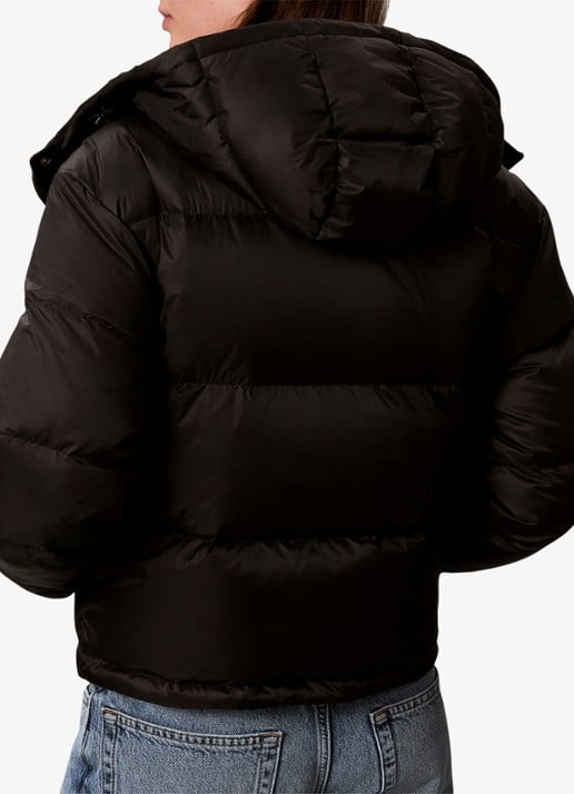 Calvin Klein Puffer jas met logo - achterkant 7 zwart