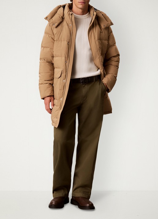 Calvin Klein Puffer jas met logo - voorkant 7 zand