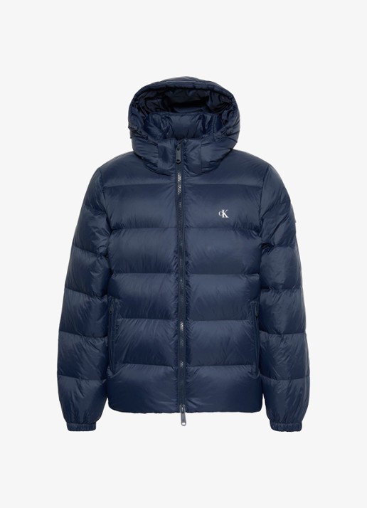 Calvin Klein Puffer jas met logo - voorkant dark sapphire-cef