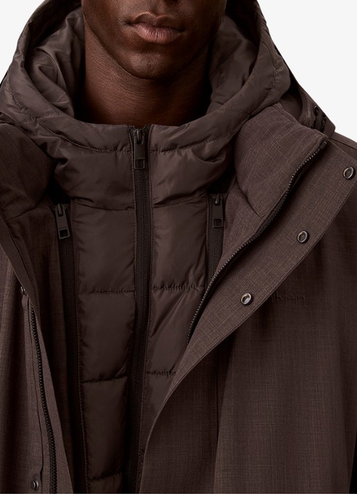 Calvin Klein Puffer jas met uitneembare voering - detail 4 bruin