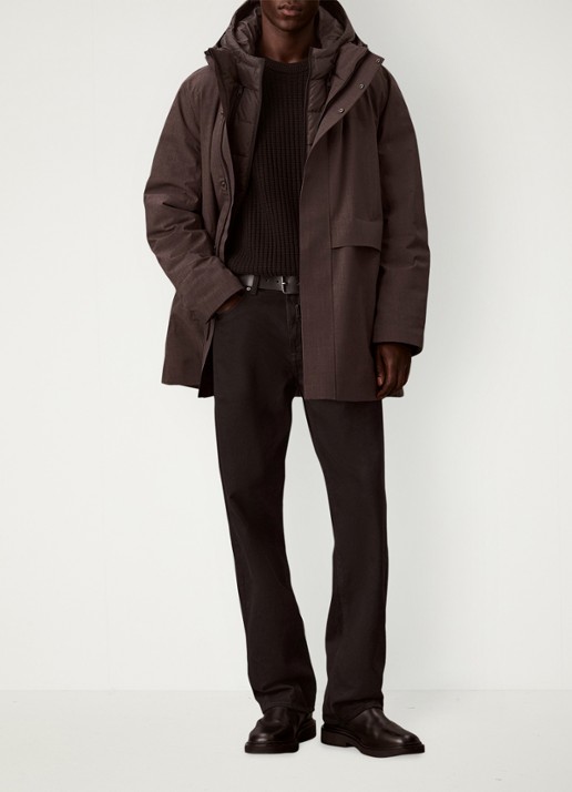 Calvin Klein Puffer jas met uitneembare voering - voorkant 2 bruin
