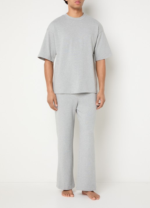Calvin Klein Pyjamabroek met logoband - voorkant 4 lichtgrijs