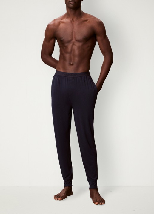 Calvin Klein Pyjamabroek met logoband - voorkant 6 petrol