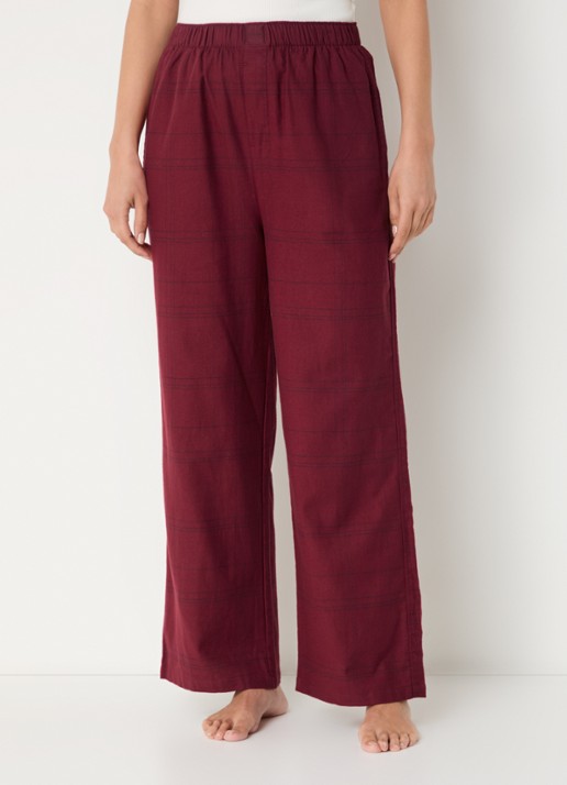 Calvin Klein Pyjamabroek met ruitdessin - detail 4 donkerrood