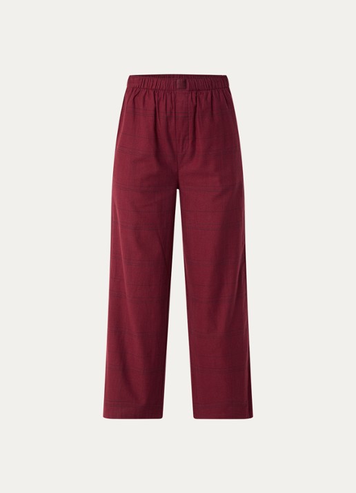 Calvin Klein Pyjamabroek met ruitdessin - voorkant 2 donkerrood