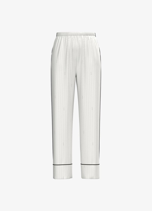 Calvin Klein Pyjamabroek van satijn - voorkant beige