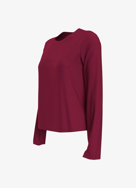 Calvin Klein Pyjamaset met ruitdessin 2-delig - detail bordeauxrood