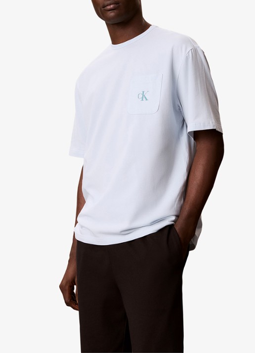 Calvin Klein Pyjamashirt met logo - detail 6 blauw