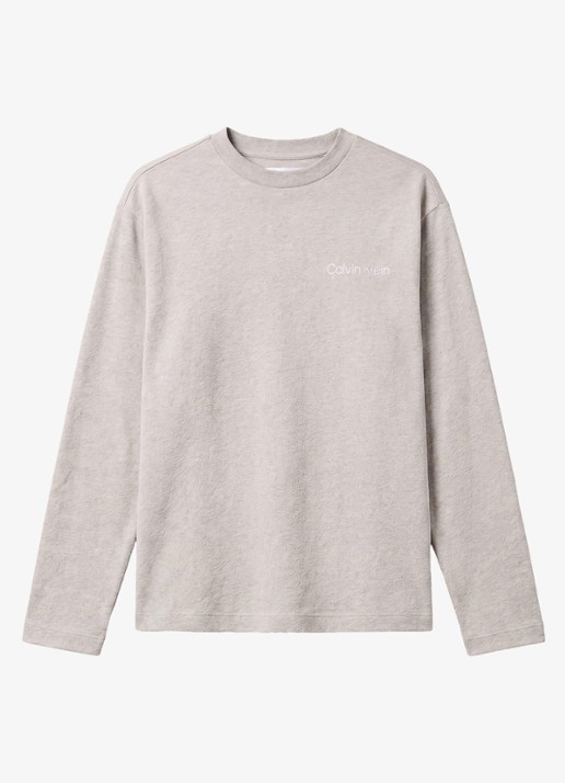 Calvin Klein Pyjamashirt met logo - voorkant grijs
