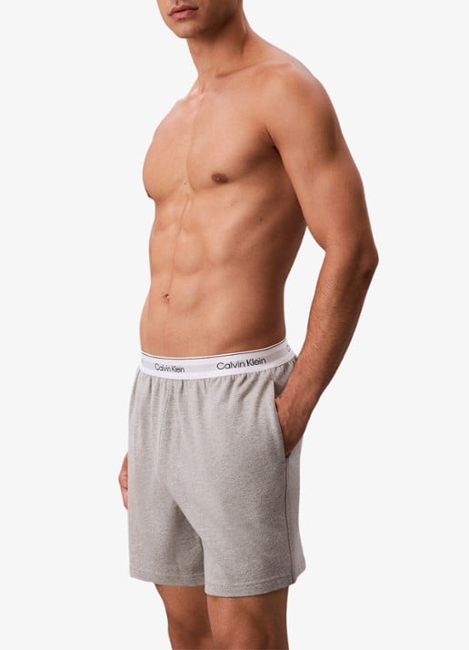 Calvin Klein Pyjamashorts met logoband - detail 2 lichtgrijs