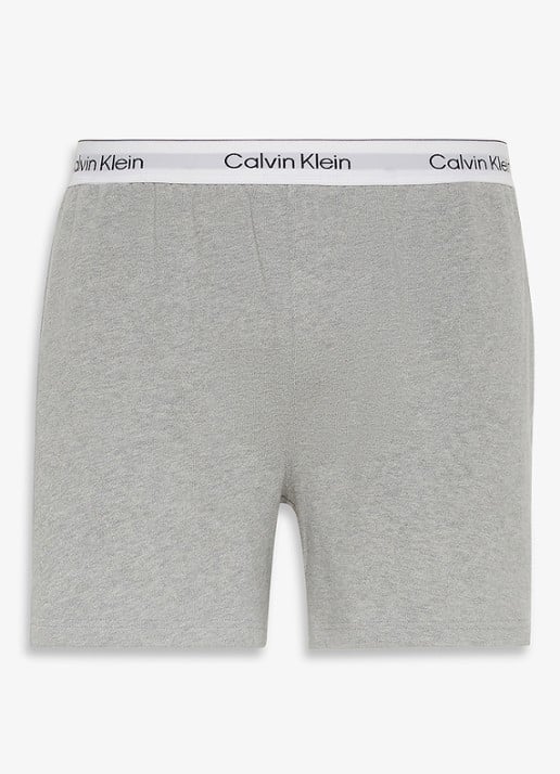 Calvin Klein Pyjamashorts met logoband - voorkant 8 lichtgrijs