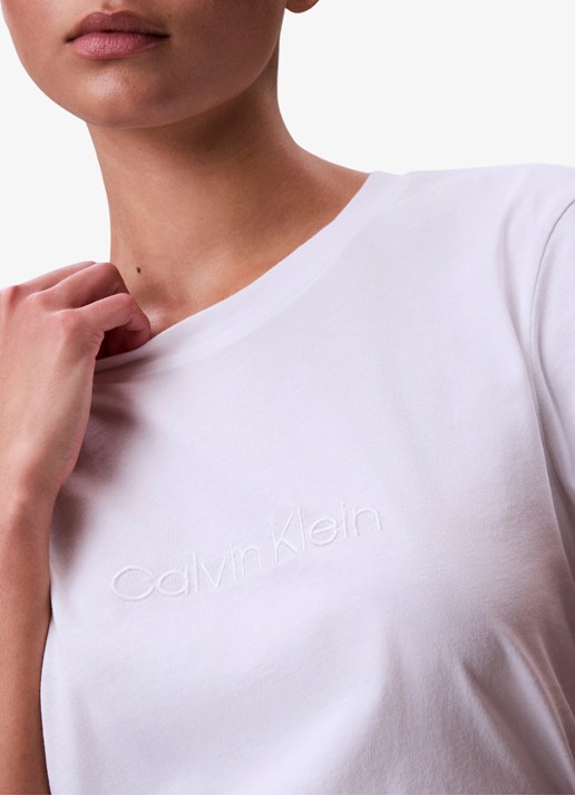 Calvin Klein Pyjamatop met logoborduring - detail 2 wit