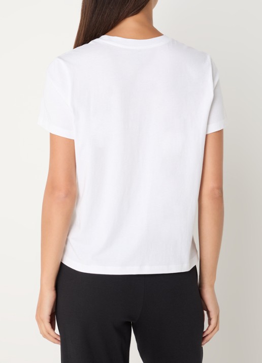 Calvin Klein Pyjamatop met logoborduring - achterkant 9 wit