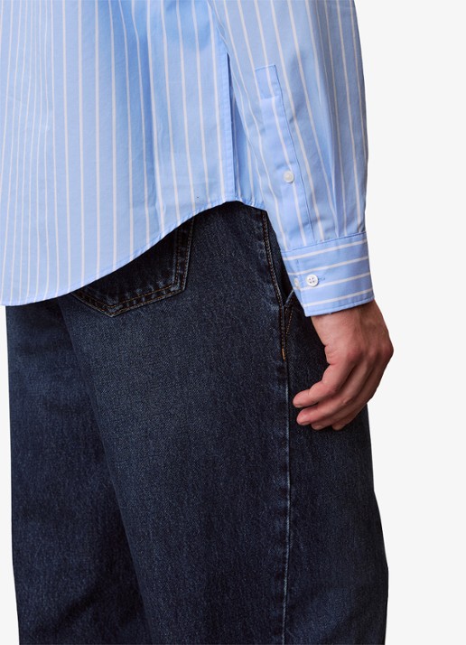 Calvin Klein Regular fit overhemd met streepprint - detail 5 blauw