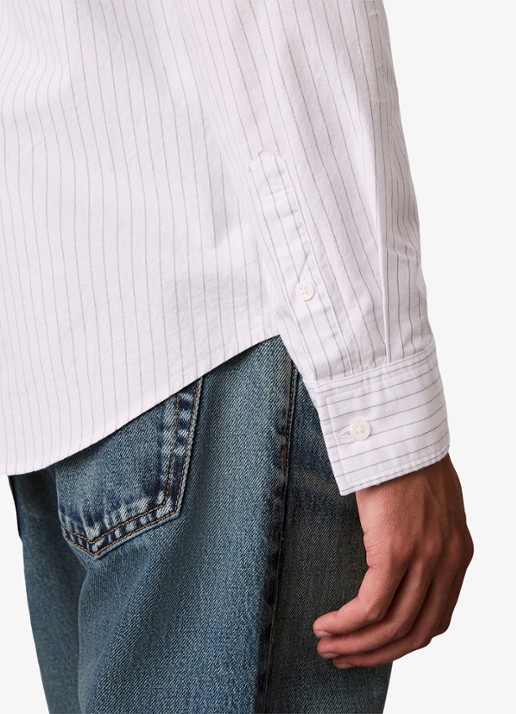 Calvin Klein Regular fit overhemd met streepprint - detail 7 wit