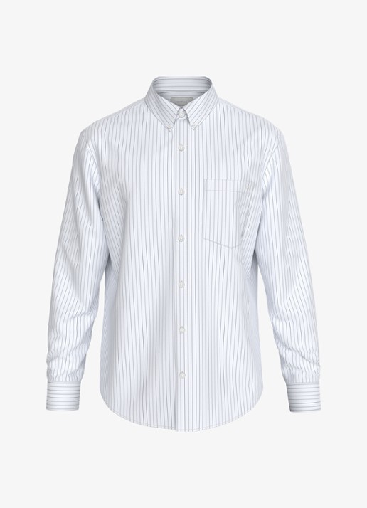 Calvin Klein Regular fit overhemd met streepprint - voorkant 2 wit