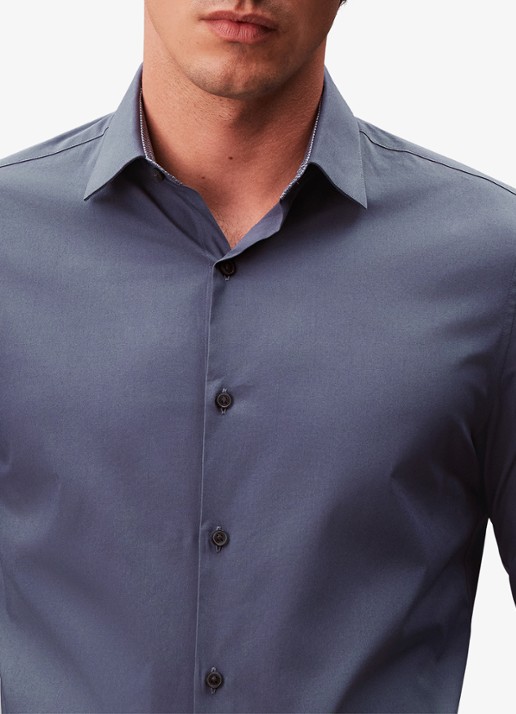 Calvin Klein Regular fit overhemd met stretch - detail 4 blauw