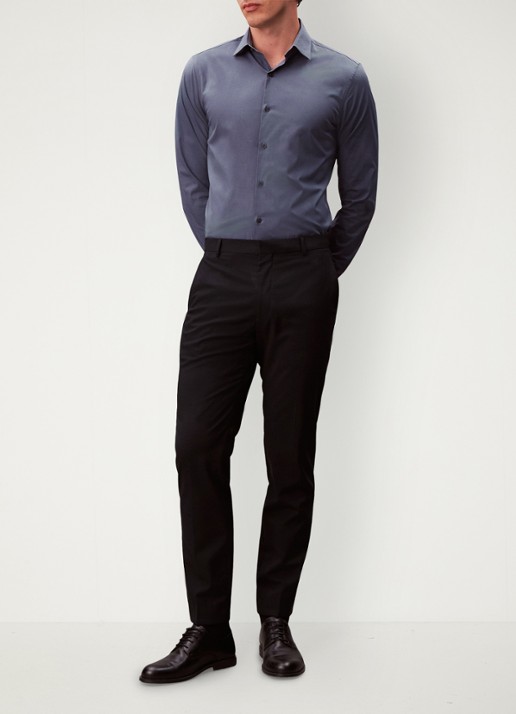 Calvin Klein Regular fit overhemd met stretch - voorkant 6 blauw