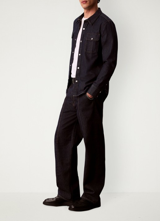 Calvin Klein Regular fit overhemd van denim - detail 5 indigo