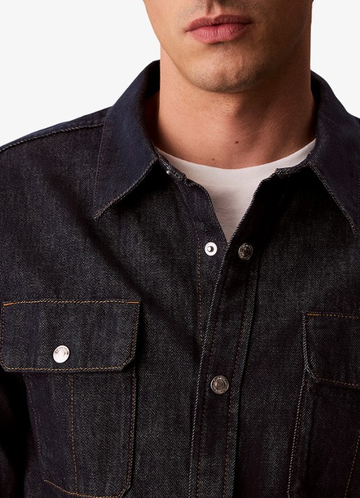Calvin Klein Regular fit overhemd van denim - detail 7 indigo