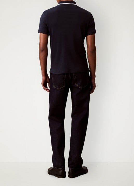 Calvin Klein Regular fit polo met halve rits - achterkant 5 dark sapphire-cef