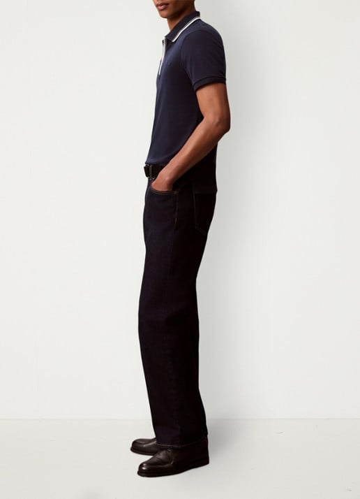 Calvin Klein Regular fit polo met halve rits - detail 3 dark sapphire-cef